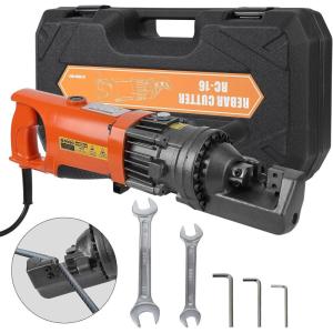 Electric Hydraulic Rebar Cutter, 900W 110V Cutting up to 5/8 Inch #5 4-16mm Rebar, Steel, with Blades, Cutting Speed 3S, Concrete Construction Tools Heavy Duty (900W RC-16)