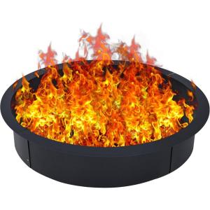 Fire Pit Ring 2.5 mm Steel Heavy Duty Firepit Cooking Ring Large Fire Pit Insert Round, Above/In Ground Fire Pit, for Camping Garden Backyard, 36 in x 42 in x 10 in(36″D x 42″W x 10″H)