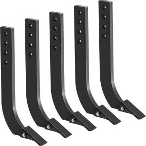 GARVEE Box Blade for Tractor, 18 in Ripper Shanks for Box Blade, Box Blade Shank with 4 Holes, Ripper Point/Scarifier Tooth for Box Blade Shank for Replacement, Digging, Plowing (5 Pieces)(5)