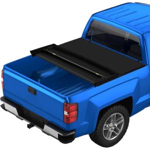 GARVEE Soft Tri-Fold Truck Bed Covers, Tri-Fold Truck Bed Tonneau Cover Compatible with 2014-2019 Chevy Silverado/GMC Sierra 1500 New Body Style, Fleetside 5.8 ft Bed(5’8″ (68″) Tri-Fold Bed)