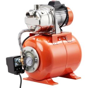Garvee 1.6HP Shallow Well Pump with Pressure Tank, Stainless Steel, 115V Irrigation Pump, Automatic Water Booster Jet Pump for Home, Garden, Lawn(3/4HP)