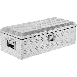 Garvee 20 Inch Truck Bed Tool Box, Heavy Duty Aluminum Diamond Plate Tool Box Chest, Waterproof Chest Storage Box with Lock for Trucks, Trailers, RVs, Warehouses(Sliver)
