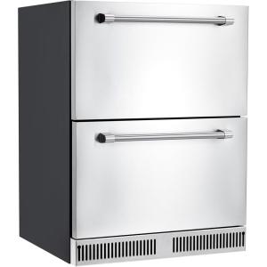 Garvee 24 in Undercounter Refrigerators with Weatherproof Full Stainless Steel Body, Built-in Beverage Refrigerator for Home and Commercial Use, Anti-fingerprint, Fast Cooling, Low Noise, 37-65 °F(Black)