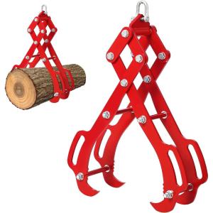 Garvee 28 in Log Lifting Tongs, Log Grabber, Skidding Log Lifting Tongs Timber, Heavy Dut Solid Steel Swivel Dragging Steel Tongs Log Lifting Lumber Skidding Tongs Logging Grabber(4 Claw)(28 in-4 Claw)