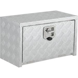 Garvee 48 in Heavy Duty Aluminum Tool Underbody Box, Waterproof Square Truck Storage Organizer Chest for Pick Up Truck Bed, Rv Trailer (48″ X 18″ X 18″ – Sliver)(24 X 12″ X 14″ – Sliver)