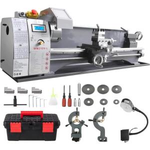Garvee 9 in x 24 in Metal Lathe Machine, 0-2500 RPM Variable Speed, 1100W Benchtop Lathe with 5 in 3-Jaw Chuck, Precision Lathe Machine with Metal Gears and Tool Box for Metal Turning