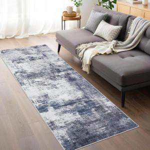 Garvee 9×12 Area Rug Washable Rugs for Living Room Modern Abstract Rug Modern Abstract Area Rugs Stain Resistant Throw Carpet Non-Slip Soft Floor Mat for Nursery Home Office Dining Room，Blue(Indigo-abstract1)
