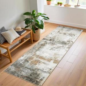 Garvee 9×12 Area Rug Washable Rugs for Living Room Modern Abstract Rug Modern Abstract Area Rugs Stain Resistant Throw Carpet Non-Slip Soft Floor Mat for Nursery Home Office Dining Room，Blue(Taupe-abstract1)