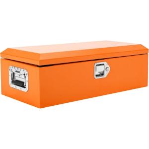 Garvee Black Steel Truck Bed Tool Box, Diamond Plate Tool Box with Side Handle and Lock Keys, Storage Toolbox Chest Box Organizer for Pickup, Truck Bed, RV, Trailer(Orange)
