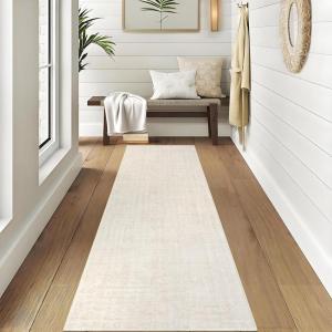 Garvee Solid Washable Rugs 5×7 Area Rugs for Living Room Bedroom, Ultra Soft Modern Abstract Carpet, Non Slip & Non-Shedding Low Pile Neutral Solid Rugs Floor Mats for Home Decor, Beige(Off White)