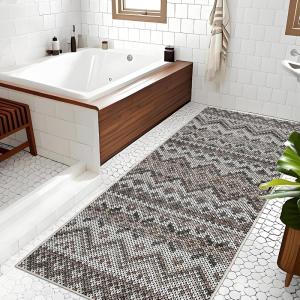 Garvee Washable Rug 9×12 Living Room Rug Modern Abstract Rugs with Non Slip Backing Non Shedding Low Pile Throw Mats Contemporary Foldable Floor Carpet for Dining Room, Bedroom, Office, Coffee(Contemporary|brown)