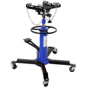 Transmission Jack, 0.6 T/1322 LBS Hydraulic Telescopic Transmission Jack, 2-Stage Floor-Standing Transmission Jack, with Foot Pedal, 360° Swivel Wheel, Garage/Workshop/Car Lift, Blue(Blue 1100 lb Single Plunger)