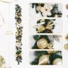 6 ft Christmas Garland with 20 LED Lights, Pre-Lit Gold Xmas Garland with Pine Cones, Ribbons, Magnolia, Ball Ornaments, Christmas Decoration on Mantle Fireplace Front Door(Gold & White)