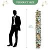 6 ft Christmas Garland with 20 LED Lights, Pre-Lit Gold Xmas Garland with Pine Cones, Ribbons, Magnolia, Ball Ornaments, Christmas Decoration on Mantle Fireplace Front Door(Silver & White)
