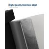Garvee 16 gal / 60 L Stainless Steel Trash Can with Lid, Large Garbage Can for Kitchen, Rustproof Step-on Kitchen Metal Trash Bin with Liner Rim, Rear Handle, Soft Close Plastic Lid, Silver(White)