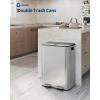 Garvee Trash Can, 2 x 10.6 gal (2 x 40 L) Garbage Can for Kitchen Dual Compartment Recycling Kitchen Step Trash Bin, Stainless Steel Trash and Recycle Bin Combo with Soft-Close Lid,Silver(Silver)