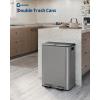 Garvee Trash Can, 2 x 10.6 gal (2 x 40 L) Garbage Can for Kitchen Dual Compartment Recycling Kitchen Step Trash Bin, Stainless Steel Trash and Recycle Bin Combo with Soft-Close Lid,Silver(Matte Gray)