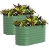 4x2x2 ft Galvanized Raised Garden Bed Outdoor, 24 in Tall Metal Planter Box for Flowers Herbs Vegetables, Rust-Resistant Raised Garden Beds for Gardening, Easy Assembly Outdoor Garden Box & Planters(Green (2 Pcs))