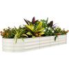 4x2x2 ft Galvanized Raised Garden Bed Outdoor, 24 in Tall Metal Planter Box for Flowers Herbs Vegetables, Rust-Resistant Raised Garden Beds for Gardening, Easy Assembly Outdoor Garden Box & Planters(Beige (1 Pcs))
