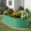 4x2x2 ft Galvanized Raised Garden Bed Outdoor, 24 in Tall Metal Planter Box for Flowers Herbs Vegetables, Rust-Resistant Raised Garden Beds for Gardening, Easy Assembly Outdoor Garden Box & Planters(Green (1 Pcs))
