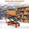 Hydraulic Lift Table Cart 330 LBS, Lift Table Capacity 49.6 in Lifting Height, Double Scissor with 4 Wheels and Non-Slip Pad Thickness 3 mm for Material Handling and Transportation(330 LBS)