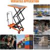 Hydraulic Lift Table Cart 330 LBS, Lift Table Capacity 49.6 in Lifting Height, Double Scissor with 4 Wheels and Non-Slip Pad Thickness 3 mm for Material Handling and Transportation(330 LBS)