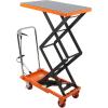 Hydraulic Lift Table Cart 330 LBS, Lift Table Capacity 49.6 in Lifting Height, Double Scissor with 4 Wheels and Non-Slip Pad Thickness 3 mm for Material Handling and Transportation(330 LBS)