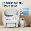 Garvee Self Cleaning Litter Box, Open-Top Automatic Cat Litter Box with APP Control, Odor-Free Waste Disposal Includes Trash Bags, 10.5L Large Waste Bin, for Multiple Cats, White/Grey(White)