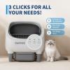Garvee Self Cleaning Litter Box, Open-Top Automatic Cat Litter Box with APP Control, Odor-Free Waste Disposal Includes Trash Bags, 10.5L Large Waste Bin, for Multiple Cats, White/Grey(White & Grey)