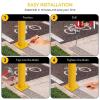 Garvee Safety Bollard 2 Pack 48 in Height Bollard Post, 4.5 in Diameter, Yellow Safety Steel Bollard Post with 8 Anchor Bolts, for Traffic Control, Driveway Barrier, Parking Pole