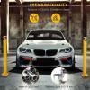 Garvee Safety Bollard 2 Packs 36 in Height Bollard Post, 4.5 in Diameter, Yellow Safety Steel Bollard Post with 8 Anchor Bolts, for Traffic Control, Driveway Barrier, Parking Pole
