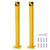 Garvee Safety Bollard 2 Packs 36 in Height Bollard Post, 4.5 in Diameter, Yellow Safety Steel Bollard Post with 8 Anchor Bolts, for Traffic Control, Driveway Barrier, Parking Pole