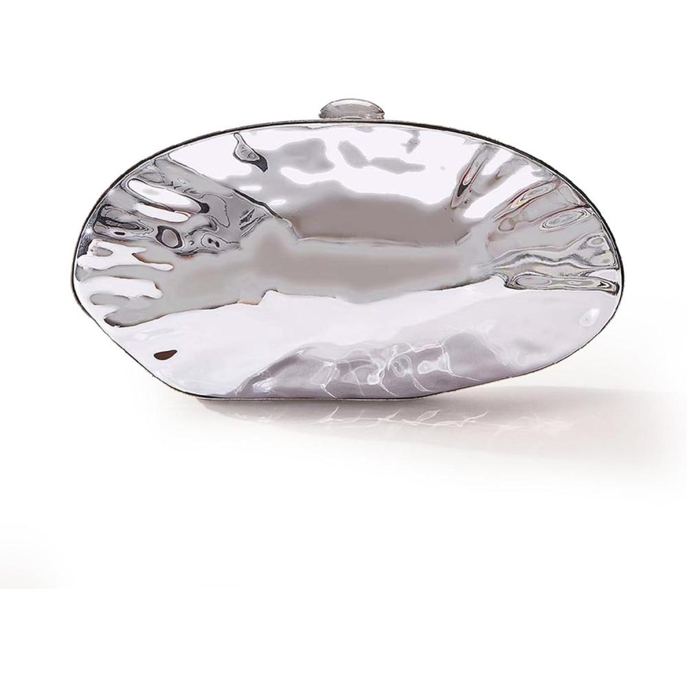 image:imageWomens Purse with Removable Chain Acrylic Shell Shape Evening Bag for Wedding Party Prom Cocktail Date NightSilver