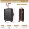 Garvee 20 in Expandable Hard Shell Carry On Luggage with Spinner Wheels, Hardside Carry On Suitcase with Tsa Lock, Lightweight Hardshell Suitcase(Black+Brown)