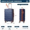 Garvee 20 in Expandable Hard Shell Carry On Luggage with Spinner Wheels, Hardside Carry On Suitcase with Tsa Lock, Lightweight Hardshell Suitcase(Blue+Brown)
