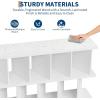 Garvee 8 Cube Storage Shelf Organizer – Wood Low Bookshelf with 10 Removable Back Panels, Display Storage Bookcase for Living Room, Bedroom, Entrance Hall, Home Office, Easy Assembly, Walnut(White)