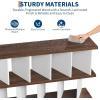 Garvee 8 Cube Storage Shelf Organizer – Wood Low Bookshelf with 10 Removable Back Panels, Display Storage Bookcase for Living Room, Bedroom, Entrance Hall, Home Office, Easy Assembly, Walnut(Walnut+white)