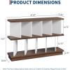 Garvee 8 Cube Storage Shelf Organizer – Wood Low Bookshelf with 10 Removable Back Panels, Display Storage Bookcase for Living Room, Bedroom, Entrance Hall, Home Office, Easy Assembly, Walnut(Walnut+white)