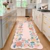 Garvee 8×10 Rug for Bedroom, Modern Plaid Rugs for Living Room, Non Skid Chrismas Rug Non Slip Stain Resistant Dining Room Area Rug, Washable Office Area Rug, Green(Pink Tone)
