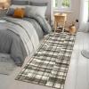 Garvee 8×10 Rug for Bedroom, Modern Plaid Rugs for Living Room, Non Skid Chrismas Rug Non Slip Stain Resistant Dining Room Area Rug, Washable Office Area Rug, Green(Plaid-beige)