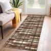 Garvee 8×10 Rug for Bedroom, Modern Plaid Rugs for Living Room, Non Skid Chrismas Rug Non Slip Stain Resistant Dining Room Area Rug, Washable Office Area Rug, Green(Plaid-red)