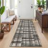 Garvee 8×10 Rug for Bedroom, Modern Plaid Rugs for Living Room, Non Skid Chrismas Rug Non Slip Stain Resistant Dining Room Area Rug, Washable Office Area Rug, Green(Plaid-dark Green)