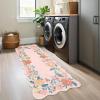 Garvee 8×10 Rug for Bedroom, Modern Plaid Rugs for Living Room, Non Skid Chrismas Rug Non Slip Stain Resistant Dining Room Area Rug, Washable Office Area Rug, Green(Pink Tone)