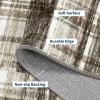 Garvee 8×10 Rug for Bedroom, Modern Plaid Rugs for Living Room, Non Skid Chrismas Rug Non Slip Stain Resistant Dining Room Area Rug, Washable Office Area Rug, Green(Plaid-beige)
