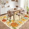 Garvee 8×10 Rug for Bedroom, Modern Plaid Rugs for Living Room, Non Skid Chrismas Rug Non Slip Stain Resistant Dining Room Area Rug, Washable Office Area Rug, Green(Flowers|yellow Tone)