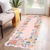 Garvee 8×10 Rug for Bedroom, Modern Plaid Rugs for Living Room, Non Skid Chrismas Rug Non Slip Stain Resistant Dining Room Area Rug, Washable Office Area Rug, Green(Pink Tone)