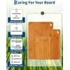 Garvee Bamboo Cutting Board Set of 3 – Multi-Size Wooden Chopping Boards with Deep Juice Grooves & Built-in Handle, for Charcuterie, Vegetables, Fruits & Kitchen Use