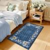 Garvee Blue 5×7 Area Rugs for Living Room, Washable Floral Rug with Non-Slip Backing, Low-Pile Carpet for Bedroom Dining Room(Blue)