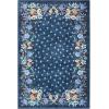 Garvee Blue 5×7 Area Rugs for Living Room, Washable Floral Rug with Non-Slip Backing, Low-Pile Carpet for Bedroom Dining Room(Blue)