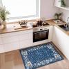 Garvee Blue 5×7 Area Rugs for Living Room, Washable Floral Rug with Non-Slip Backing, Low-Pile Carpet for Bedroom Dining Room(Blue)